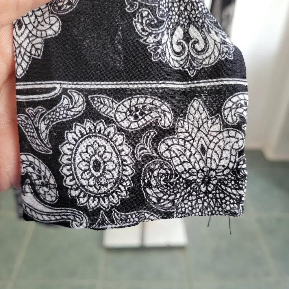 INC Botanical Paisley Black Semi-Sheer Plus Size Woman’s Sequin Top (Size: 2X) - Picture 6 of 12